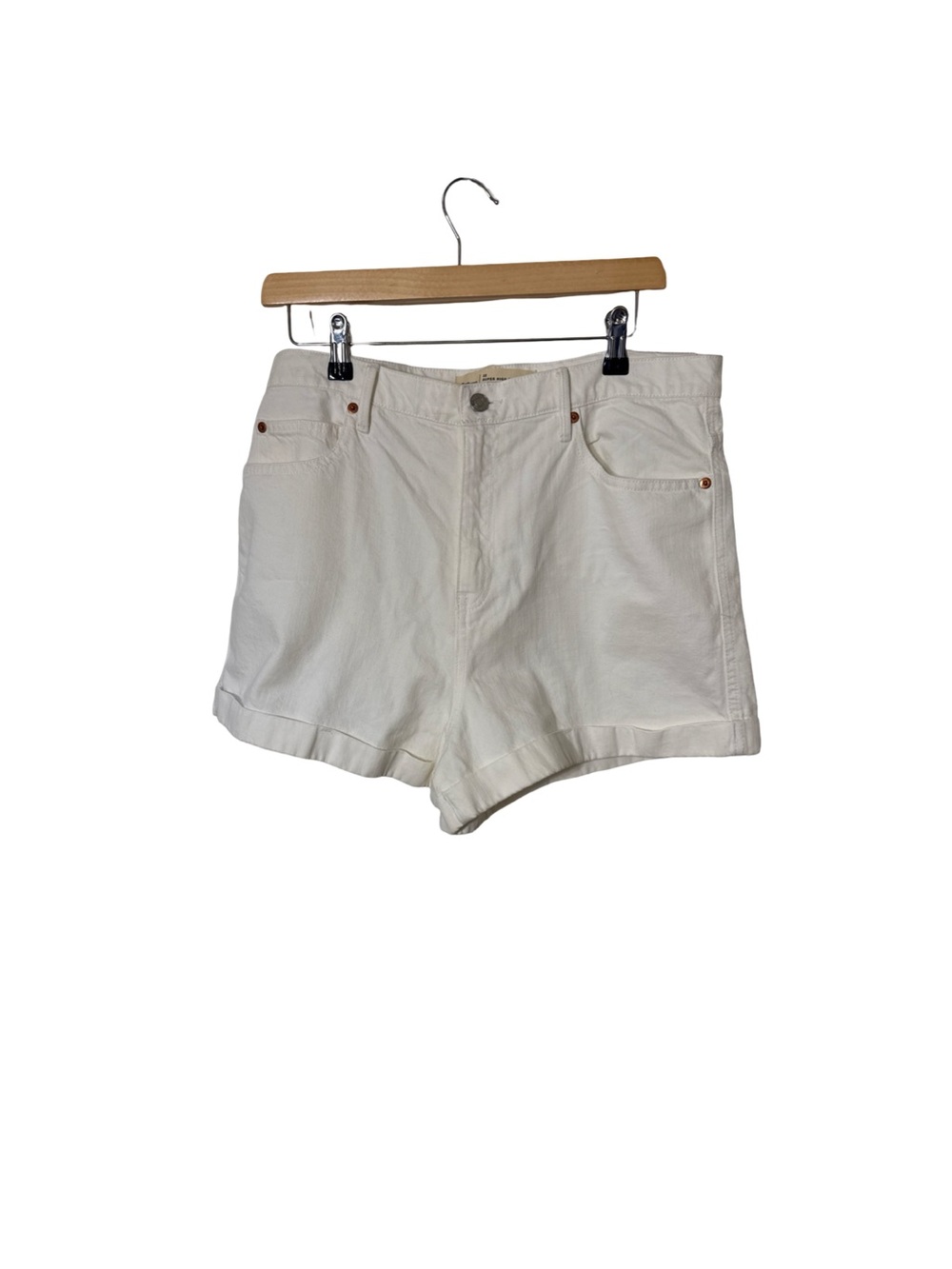 NWT GAP Super High Rise White Denim Shorts Size 32”